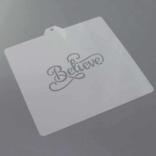 Cookie Cutter and Stencil Bundle Royal Icing Cookies Stencils Paint Your Own Biscuit Bakery Starter Kits Royal Icing Fondant Cutters Birthday Wedding Holiday Cookies Painting Coloring Pages Comb - style: Believe