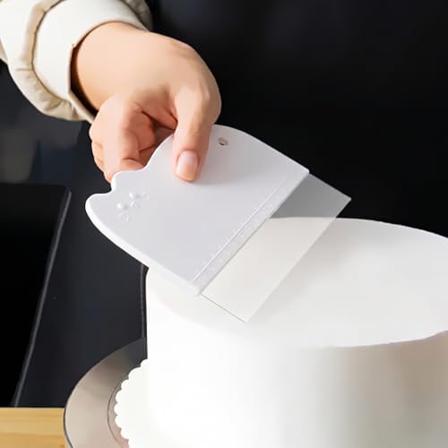 Ymapinc 7-Pack Cake Scraper Smoother with 5 clear Plastic Scrapers - color: White