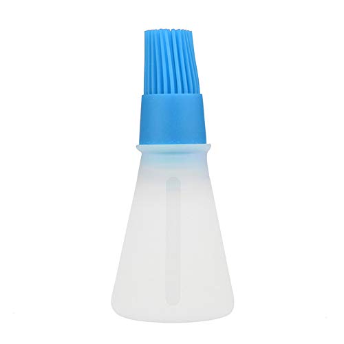 AKOAK 1 Pack Environmentally Friendly Silicone Flat-Bottomed Barbecue Oil Bottle Brush, Pastry Brush, Kitchen Baking and Barbecue Cooking Tools (Blue) - color: Blue