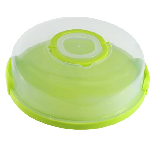 12inch Portable Pie Carrier with Lid and Cupcake Muffin Tart Cookie Keeper Food, for Wedding Party Baby Shower Party Christmas (Green) - color: Green