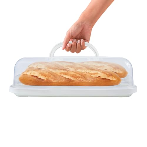 Cake Carrier with Lid, Cake Holder Cupcake Container for 12 Cupcakes 2 in 1 Portable Dessert Container for Pie Muffin Cobbler (White) - color: White