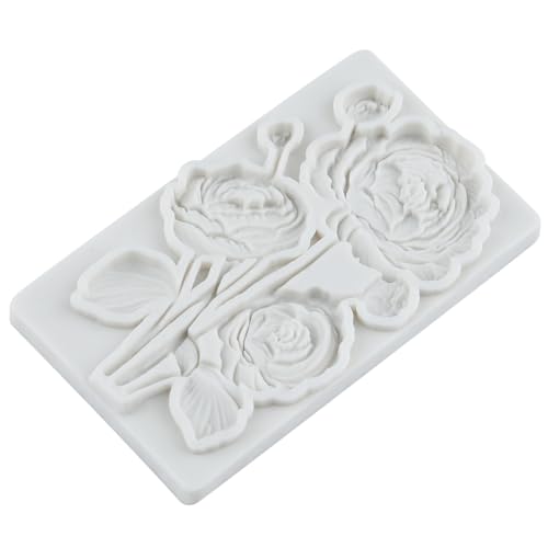 Flower Silicone Mold Peony Flowers Fondant Molds - color: Style 43