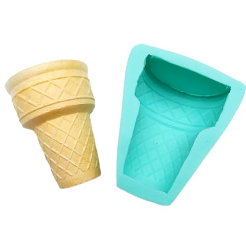 Ice cream half cone silicone mold, realistic ice cream cone flexible silicone mold - style: Half cone silicone mold