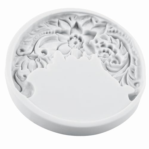 Baroque Frame Flower Lace Wreath Fondant Silicone Molds Set of 4 - color: Style O