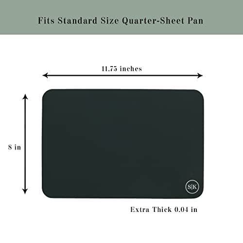 The Silicone Kitchen Silicone Baking Mat, BPA Free, Extra Thick, Quarter Sheet 8 in into 11.75 in, Set of 2, Blue and Gray - color: Blue + Gray, size: Quarter Sheet (8"x11.75")