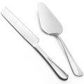 2-Piece Premium Cake Cutting Set, Exquisite Knife and Server with Serrated Design, Includes Cake Knife and Pie Spatula for Pastry, Pizza and Desserts (Silver) - color: Silver