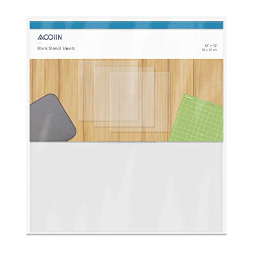 50 Pack 4 Mil Blank Mylar Stencil Sheets, 12" x 12" Clear Plastic Sheets - size: 12 x 12 inches, 4 mil, 50 packs