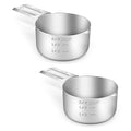 2PCS 3/4CUP(180ml, 6oz) Measuring Cup, 18/8 Stainless Steel Measure Scoop - size: 3/4cup|180ml|6oz