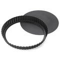 9.5" Fluted Non-Stick Carbon Steel Tart Pan with Removable Bottom - size: 9.5 inches