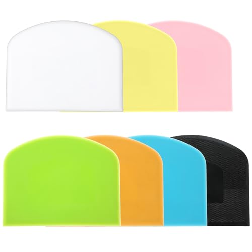7 Pcs Dough Scraper Set, Bench Scraper Dough Bowl Food Scrapers Tool Cake and Pastry Scrapers Baking Supplies Kitchen Gadgets for Bread Cake Fondant Icing Pastry Kitchen Gadgets