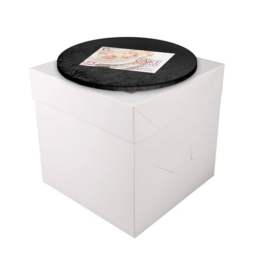 Cakebon Cake Box with Boards 10" Black Round Wrapped Cake Drum 1Pack - size: 10 inch, style: Black - 2 Pack