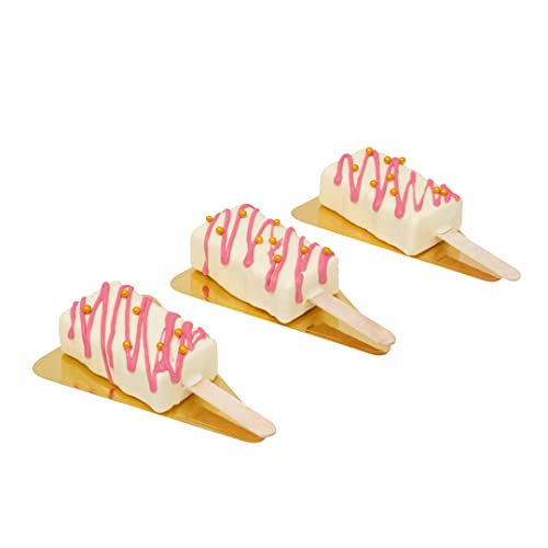 Pastry Tek 4 Cavities Popsicle Molds, 10 Rectangle Cakesicle Molds - Flexible, Freezable, White Silicone Cake Popsicle Molds, Easy Release, For Baking - Restaurantware - size: 10 Count, style: Rectangle