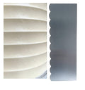 Siking Stainless Steel Cake Comb Metal Cake Scraper, Cake Buttercream Icing Smoother Edge Side Sculpting Decorating Tools (Large Scallop), SCC- 1-4