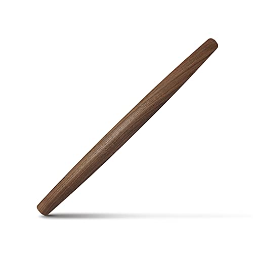 French Rolling Pin (17 Inches) –WoodenRoll Pin for Fondant, Pie Crust, Cookie, Pastry, Dough –Tapered Design & Smooth Construction - Essential Kitchen Utensil,Walnut Wood - style: Walnut Wood Rolling Pin