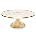 MACKENZIE-CHILDS Pedestal Platter, Small, Pink-and-White Rosy Check - color: Rosy Check, size: Small