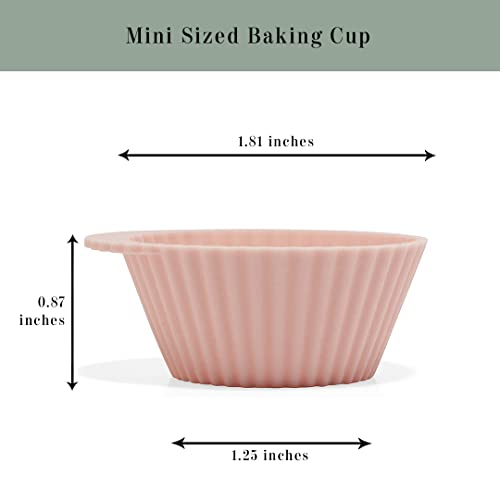 The Silicone Kitchen Reusable Silicone Baking Cups Silicone Muffin Liners for Cupcakes, BPA Free, Mini, 24 Pack, Pink Gray Blue - size: Mini