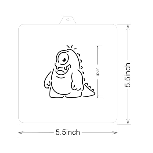 Reusable PYO Cookie Stencil Paint Your Own Custom Design Unique Cookies Stencils Creates Custom Coloring Pages Designs, Perfect for Kids, Parties, and Bakers. Detailed Designs. - style: Monster