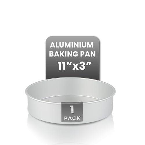 Restaurantware-Met Lux 12 x 3 Inch Straight-Sided Baking Tin, 1 Round Cake Pan - Oven-Ready, Freezable, Anodized Aluminum Round Baking Pan, Greaseproof, For Layer Birthday Cake - size: 12 x 3 inch