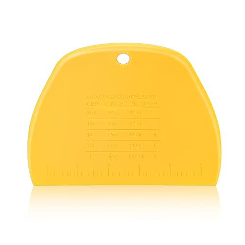Dough Scraper Bench Scraper for Baking,3 Pieces Food Safe Plastic Dough/Cake/Bread/Pizza Cutter for Kitchen tools - color: Green,Yellow