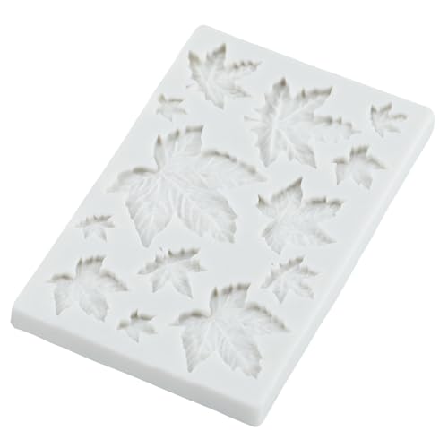 Leaf Silicone Mold Rose Maple Leaf Fondant Molds Set of 5 - color: Style C