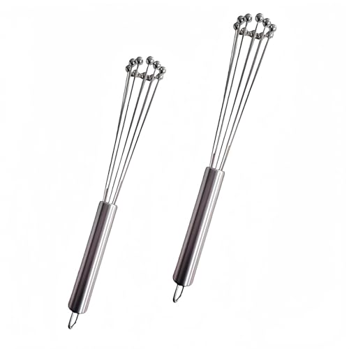 2 Pieces 10.23inch Stainless Steel Ball Whisks,Durable Manual Egg Beater, Whisk Set for Cooking,Cream whisk, kitchen baking tool,Dishwasher Safe