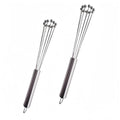 2 Pieces 10.23inch Stainless Steel Ball Whisks,Durable Manual Egg Beater, Whisk Set for Cooking,Cream whisk, kitchen baking tool,Dishwasher Safe