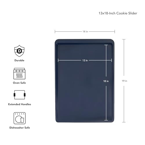 KitchenAid 13x18in Nonstick Aluminized Steel Cookie Slider, Ink Blue - color: Ink Blue, size: 13 x 18 Inch