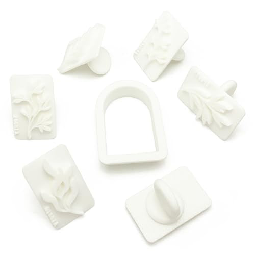 7pcs Leaf Polymer Clay Stamps Cutter Mold Set