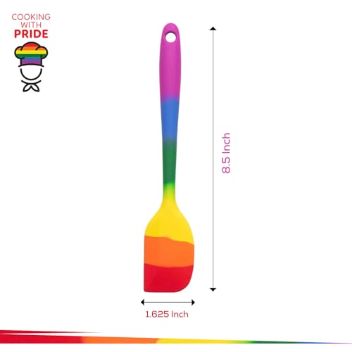 Cooking With Pride Non-Stick Mini Scraper Spatula, Heat-Safe Silicone With Iron Core, 8.5-Inch - size: Mini Scraper Spatula - 8.5-Inch