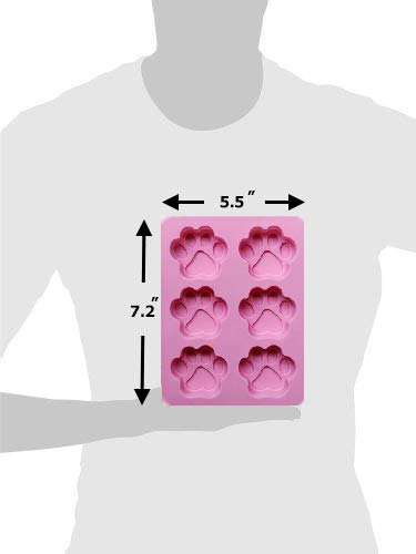 2 PACK Combo Mini & large Silicone DOG Pet Animal Paw Print Ice Cube Chocolate Soap Candle Tray Mold Party maker