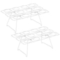 2 Pack Ice Cream Cone Holders Rack with 12 Holes Cake Cone Stand, White - color: White