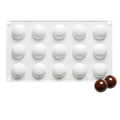15-Cavity Semi Sphere Baking Molds for Mousse, Chocolate, Jelly, Candy - color: White-R0027