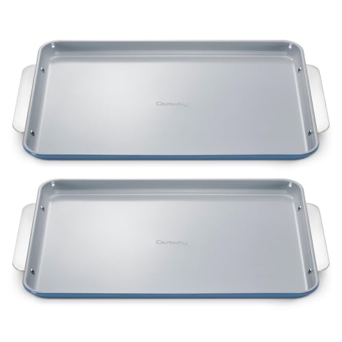 Caraway Non-Stick Ceramic Large Baking Sheet Duo - color: Slate, size: 2x Large 18" x 13"