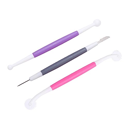 Vctitil 3Pcs Cake Decorating Tools,Fondant Sugar DIY Tools Cake Supplies,Pastry Carving Cutter Decorating Needle Tool Sugar Cookie Baking Scribing Tool