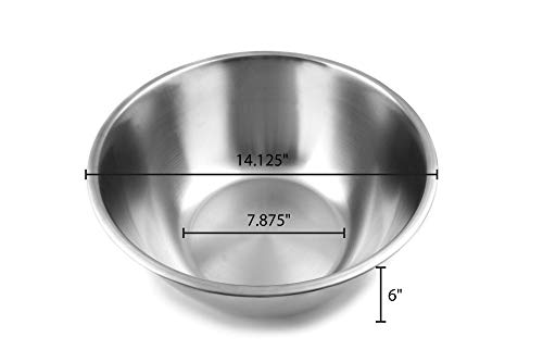 Fox Run Stainless Steel Mixing Bowl, 10.75 Quart Capacity Large Metal Bowl - color: Stainless Steel, size: 10.75 Quart