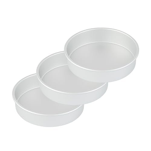 Restaurantware Round Aluminum Straight Sided Cake Pan, 2 Pack - size: 8 x 2 inch (Pack of 2)