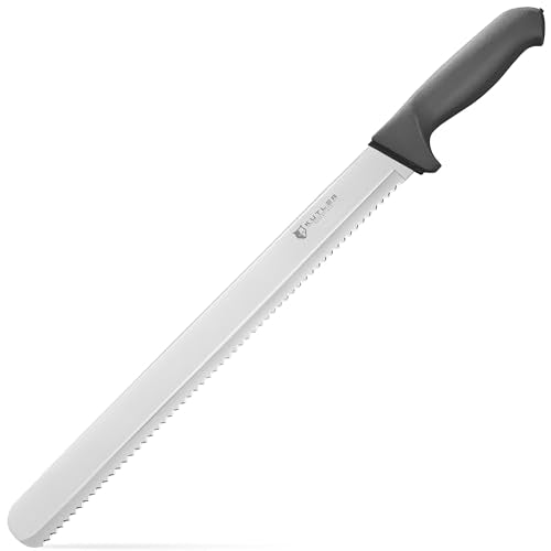 KUTLER Professional 14-Inch Bread Knife and Cake Slicer with Serrated Edge - Ultra-Sharp Stainless Steel Cutlery - size: 14"