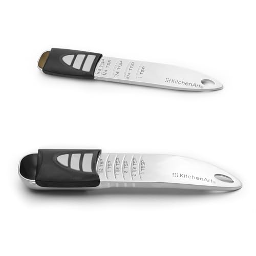 KitchenArt Stainless Steel Pro Sliding Adjust-A-Tablespoon and Teaspoon Set - size: Tablespoon and Teaspoon