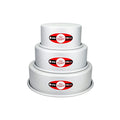 Fat Daddio's Anodized Aluminum 3-Tiered Round Cake Pan Set 3 Inch Depth, 4", 6", 8" - size: 3 Inch Depth, 4", 6", 8", style: Sets