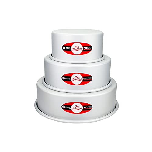 Fat Daddio's Anodized Aluminum 3-Tiered Round Cake Pan Set 3 Inch Depth, 4", 6", 8" - size: 3 Inch Depth, 4", 6", 8", style: Sets
