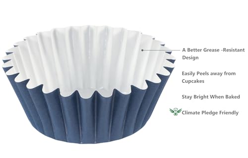 Caperci Heavy Duty Navy Cupcake Liners Standard Muffin Baking Cups 150pcs - color: Navy Blue