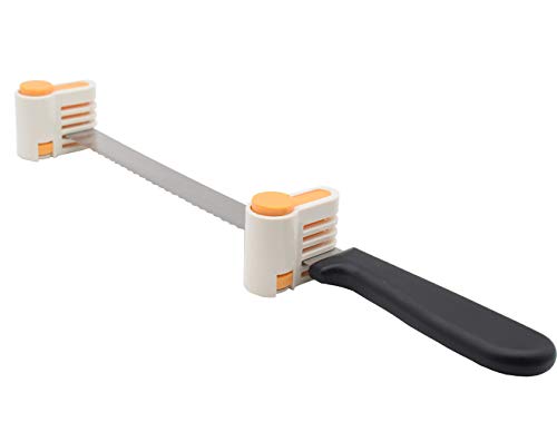 Yorwe 2PCS Cake Slicer Leveler, 5 Layers Bread & Toast Cutter (Orange) - color: Orange