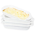 Ceramic Au Gratin Dishes, 8 x 5 Small Baking Dish with Handles, Set of 4, 15 Oz Individual Casserole Dishes, Casserole Pans for Lasagna, Pie, Roasting, Kitchen & Home, Oven Microwave Safe - color: Stripes, size: 8"(L) x 5.1"(W) x 1.25"(D) Inch / 15.3 oz