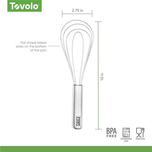 Tovolo Flat Sauce Whisk 10 Inch for Roux Gravy and Deglazing - style: Sauce Whisk