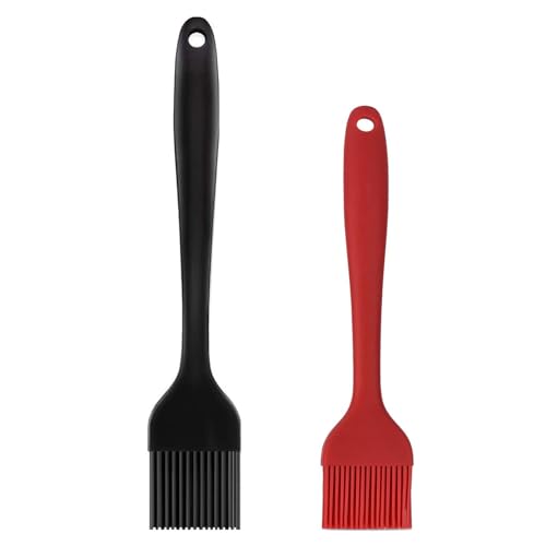 Hhyn Silicone Basting Pastry Brush Set 2 Pack - color: 2 Pcs Black + Red