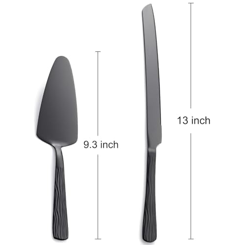 Black Stainless Steel Cake Cutter Set - color: Black
