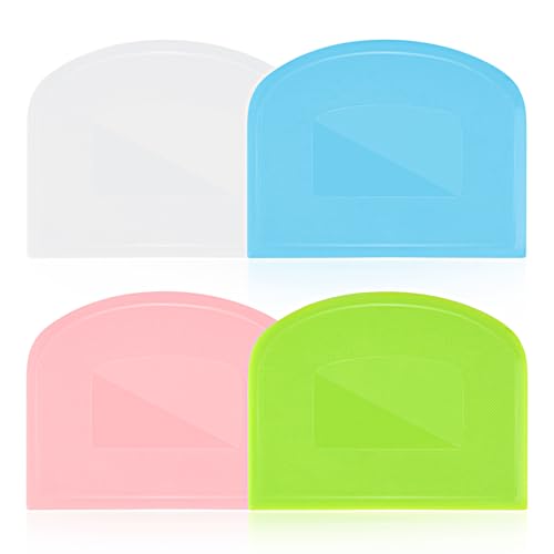 Sourdough Scraper Tool, 4 Pcs Flexible Bowl Scraper for Baking Bread Dough