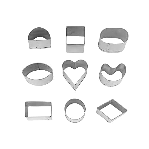 O'Creme Set of 9 Stainless Steel Food Cutters in Assorted Shapes - style: Assorted