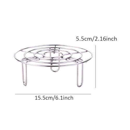 Steam Rack, Heavy Duty Steaming Rack Stand, Stainless Steel Round Steamer Cooling Rack Trivet, Pot Steamer Insert Food Stand, Steaming Cookware Accessories(SIZE:15.5cm/6.1in) - size: 15.5cm/6.1in