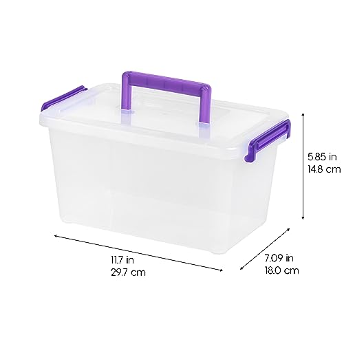 IRIS USA Storage Bins with Lids |Made in USA| 5 Qt - (6-Pack) - Clear - color: Clear, size: 5 Qt. - 6 Pack, style: STACK & CARRY